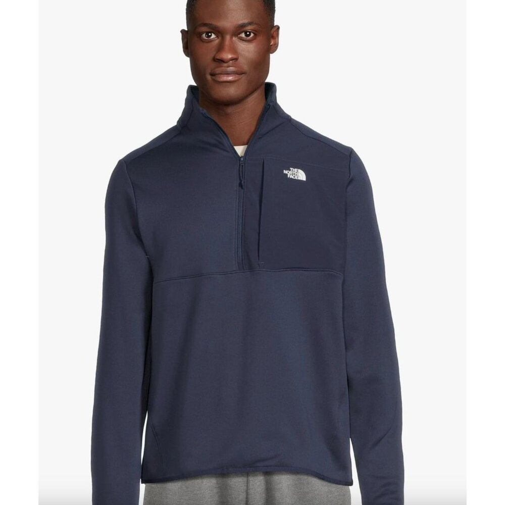 THE NORTH FACE Men's Navy Blue 1/4 Zip Fleece Pullover Size Medium